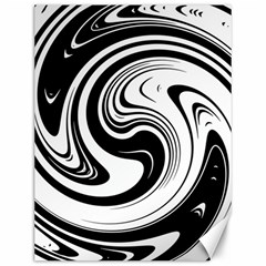 Black And White Swirl Spiral Swoosh Pattern Canvas 12  X 16  by SpinnyChairDesigns