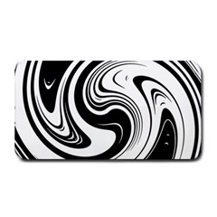 Black And White Swirl Spiral Swoosh Pattern Medium Bar Mats by SpinnyChairDesigns