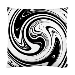 Black And White Swirl Spiral Swoosh Pattern Standard Cushion Case (one Side) by SpinnyChairDesigns