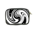 Black and White Swirl Spiral Swoosh Pattern Coin Purse Back