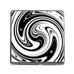 Black and White Swirl Spiral Swoosh Pattern Memory Card Reader (Square 5 Slot) Front