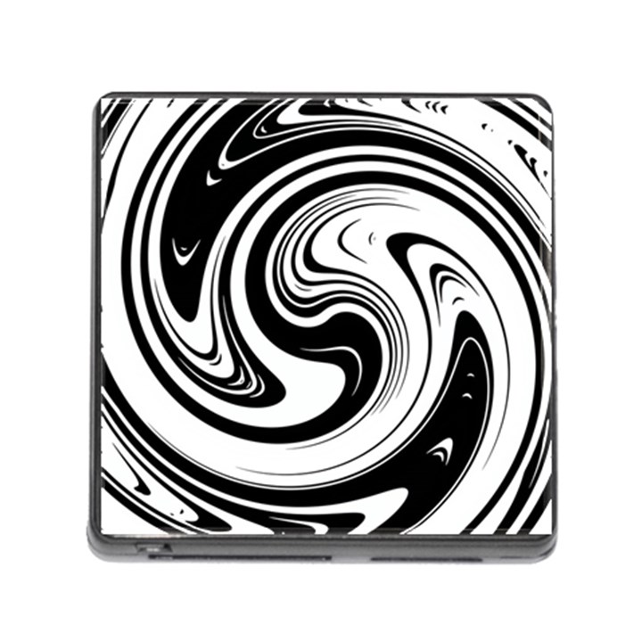 Black and White Swirl Spiral Swoosh Pattern Memory Card Reader (Square 5 Slot)