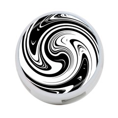 Black And White Swirl Spiral Swoosh Pattern 4-port Usb Hub (two Sides) by SpinnyChairDesigns