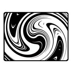 Black And White Swirl Spiral Swoosh Pattern Fleece Blanket (small) by SpinnyChairDesigns