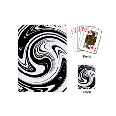 Black And White Swirl Spiral Swoosh Pattern Playing Cards Single Design (mini) by SpinnyChairDesigns