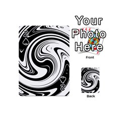 Black And White Swirl Spiral Swoosh Pattern Playing Cards 54 Designs (mini) by SpinnyChairDesigns