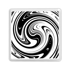 Black And White Swirl Spiral Swoosh Pattern Memory Card Reader (square) by SpinnyChairDesigns