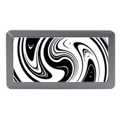 Black And White Swirl Spiral Swoosh Pattern Memory Card Reader (mini) by SpinnyChairDesigns