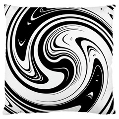 Black And White Swirl Spiral Swoosh Pattern Large Cushion Case (one Side) by SpinnyChairDesigns