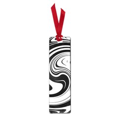 Black And White Swirl Spiral Swoosh Pattern Small Book Marks by SpinnyChairDesigns