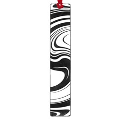 Black And White Swirl Spiral Swoosh Pattern Large Book Marks by SpinnyChairDesigns