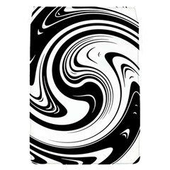 Black And White Swirl Spiral Swoosh Pattern Removable Flap Cover (s) by SpinnyChairDesigns