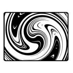 Black And White Swirl Spiral Swoosh Pattern Double Sided Fleece Blanket (small)  by SpinnyChairDesigns