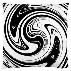 Black And White Swirl Spiral Swoosh Pattern Standard Flano Cushion Case (two Sides) by SpinnyChairDesigns