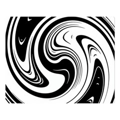 Black And White Swirl Spiral Swoosh Pattern Double Sided Flano Blanket (large)  by SpinnyChairDesigns