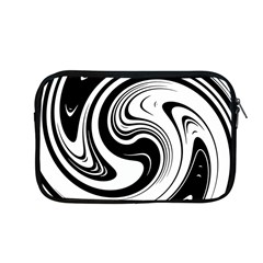 Black And White Swirl Spiral Swoosh Pattern Apple Macbook Pro 13  Zipper Case by SpinnyChairDesigns