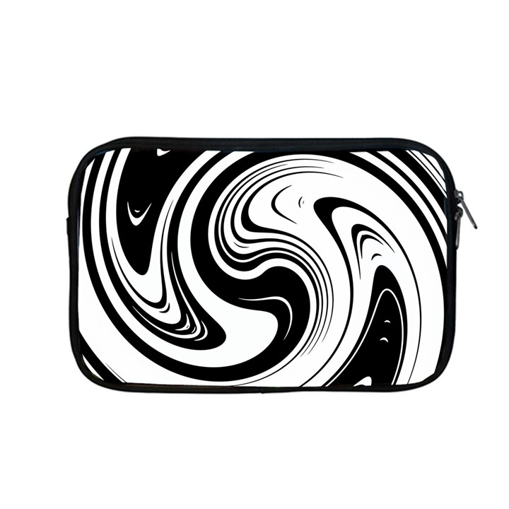 Black and White Swirl Spiral Swoosh Pattern Apple MacBook Pro 13  Zipper Case