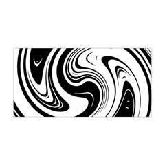 Black And White Swirl Spiral Swoosh Pattern Yoga Headband by SpinnyChairDesigns