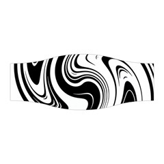 Black And White Swirl Spiral Swoosh Pattern Stretchable Headband by SpinnyChairDesigns