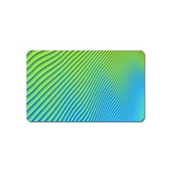 Blue Green Abstract Stripe Pattern  Magnet (name Card) by SpinnyChairDesigns