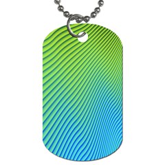 Blue Green Abstract Stripe Pattern  Dog Tag (one Side) by SpinnyChairDesigns