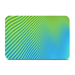 Blue Green Abstract Stripe Pattern  Plate Mats by SpinnyChairDesigns