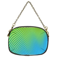 Blue Green Abstract Stripe Pattern  Chain Purse (one Side) by SpinnyChairDesigns