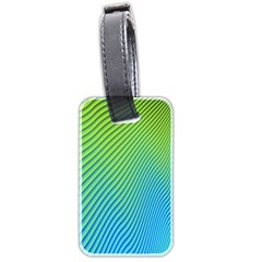 Blue Green Abstract Stripe Pattern  Luggage Tag (two Sides) by SpinnyChairDesigns