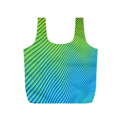 Blue Green Abstract Stripe Pattern  Full Print Recycle Bag (s) by SpinnyChairDesigns