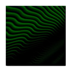 Black And Green Abstract Stripes Gradient Tile Coaster by SpinnyChairDesigns