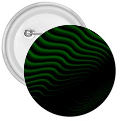 Black And Green Abstract Stripes Gradient 3  Buttons by SpinnyChairDesigns