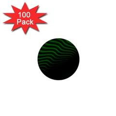 Black And Green Abstract Stripes Gradient 1  Mini Buttons (100 Pack)  by SpinnyChairDesigns