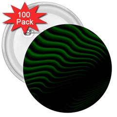 Black And Green Abstract Stripes Gradient 3  Buttons (100 Pack)  by SpinnyChairDesigns