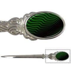 Black And Green Abstract Stripes Gradient Letter Opener by SpinnyChairDesigns