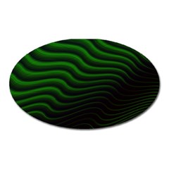 Black And Green Abstract Stripes Gradient Oval Magnet by SpinnyChairDesigns