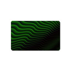 Black And Green Abstract Stripes Gradient Magnet (name Card) by SpinnyChairDesigns