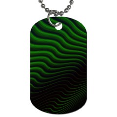 Black And Green Abstract Stripes Gradient Dog Tag (one Side) by SpinnyChairDesigns