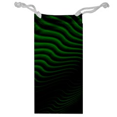 Black And Green Abstract Stripes Gradient Jewelry Bag by SpinnyChairDesigns