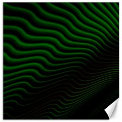 Black And Green Abstract Stripes Gradient Canvas 16  X 16  by SpinnyChairDesigns