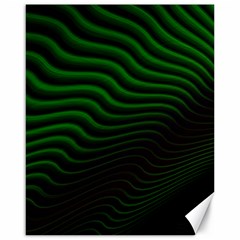 Black And Green Abstract Stripes Gradient Canvas 16  X 20  by SpinnyChairDesigns