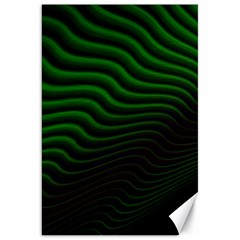 Black And Green Abstract Stripes Gradient Canvas 20  X 30  by SpinnyChairDesigns