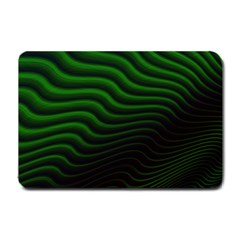 Black And Green Abstract Stripes Gradient Small Doormat  by SpinnyChairDesigns