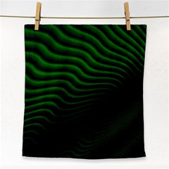 Black And Green Abstract Stripes Gradient Face Towel by SpinnyChairDesigns