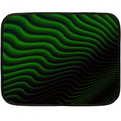 Black And Green Abstract Stripes Gradient Double Sided Fleece Blanket (mini)  by SpinnyChairDesigns