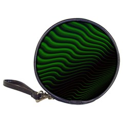 Black And Green Abstract Stripes Gradient Classic 20-cd Wallets by SpinnyChairDesigns