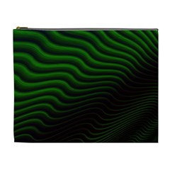 Black And Green Abstract Stripes Gradient Cosmetic Bag (xl) by SpinnyChairDesigns