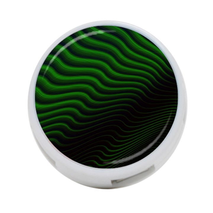 Black and Green Abstract Stripes Gradient 4-Port USB Hub (Two Sides)