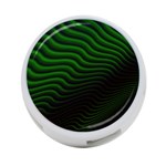 Black and Green Abstract Stripes Gradient 4-Port USB Hub (Two Sides) Back