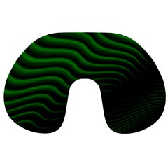 Black And Green Abstract Stripes Gradient Travel Neck Pillow by SpinnyChairDesigns