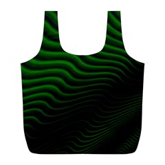 Black And Green Abstract Stripes Gradient Full Print Recycle Bag (l) by SpinnyChairDesigns